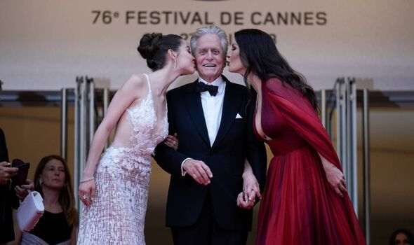 Michael en Cannes con su hija Carys y su esposa Catherine