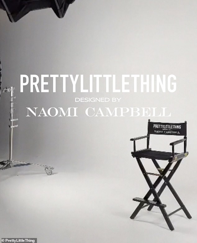 El viernes, el anuncio se confirmó en el Instagram de PrettyLittleThing con un video corto que mostraba una silla de director con el nombre de Naomi.