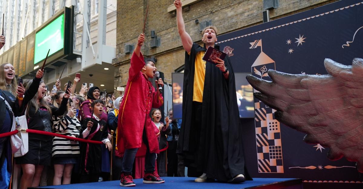 Harry Potter fans during the annual Back to Hogwarts Day at Kings Cross station in London. 