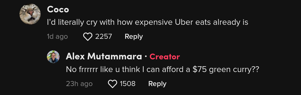 uber eats customer gets charged extra  dollars