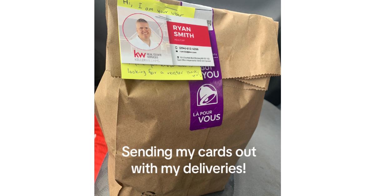Realtor Puts Business Cards on Uber Eats Orders He Delivers