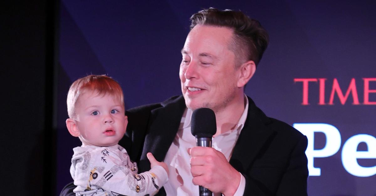 Elon Musk with baby X.