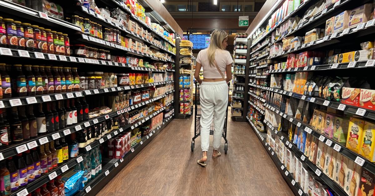 woman grocery shopping in canada