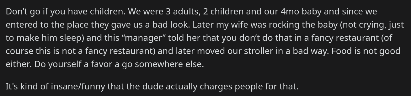 restaurant charge bad parenting