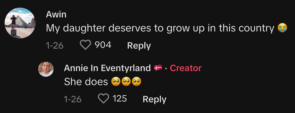 "My daughter deserves to grow up in this country 😭" "She does 🥺🥺🥺" - TikTok about Copenhagen parks and playgrounds